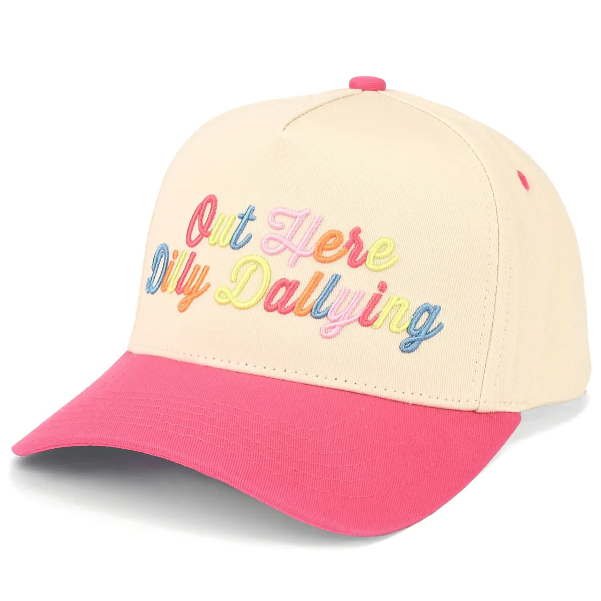 Out Here Dilly Dallying Trucker Cap | Pink
