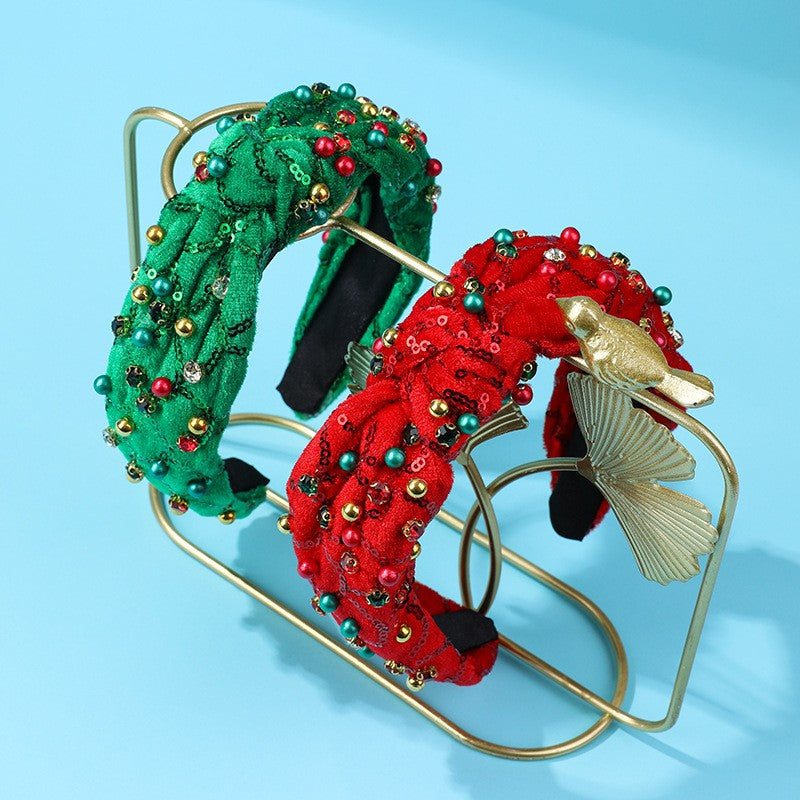 Embellished Sequin Christmas Knotted Headband | Various