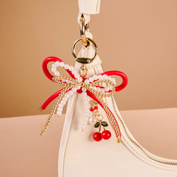 Layered Bows Bag Charm | Cherry Bliss