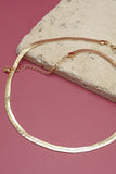 Herringbone Flat Short Necklace | Gold