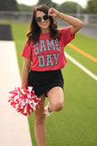 Gameday Checker Tee | Heather Red