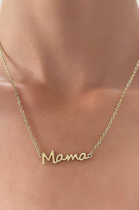 18k Stainless Mama Necklace | Gold