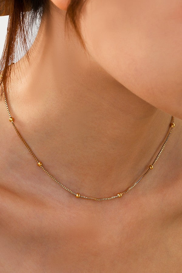 Stainless Ball Chain Necklace | Gold