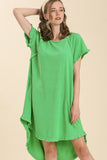 Hi/Low Linen Scoop Dress | Green