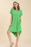 Hi/Low Linen Scoop Dress | Green