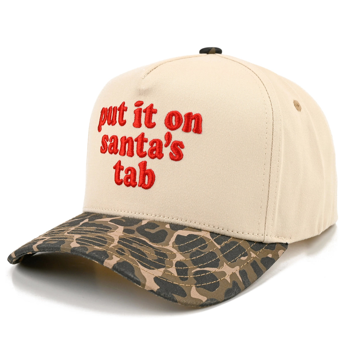 Put It On Santa's Tab Canvas Cap | Leopard