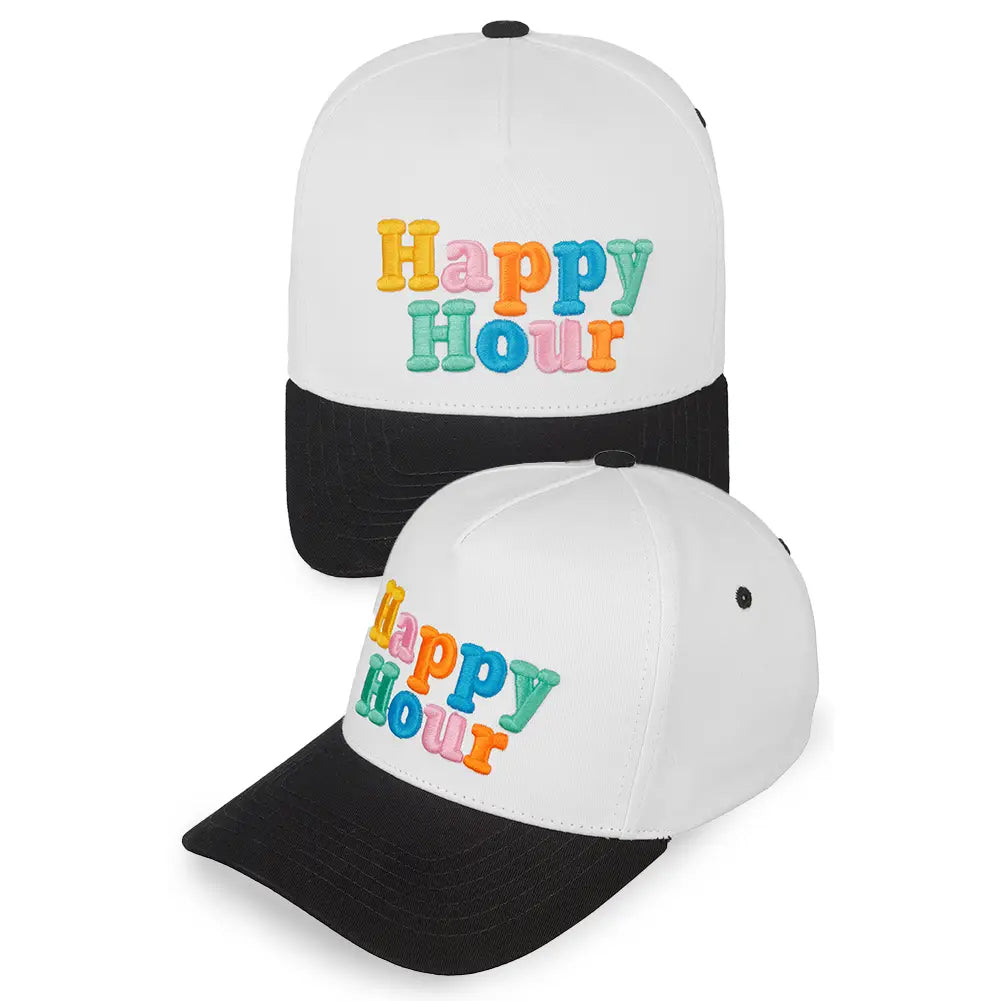 Happy Hour Trucker Cap | Black/White