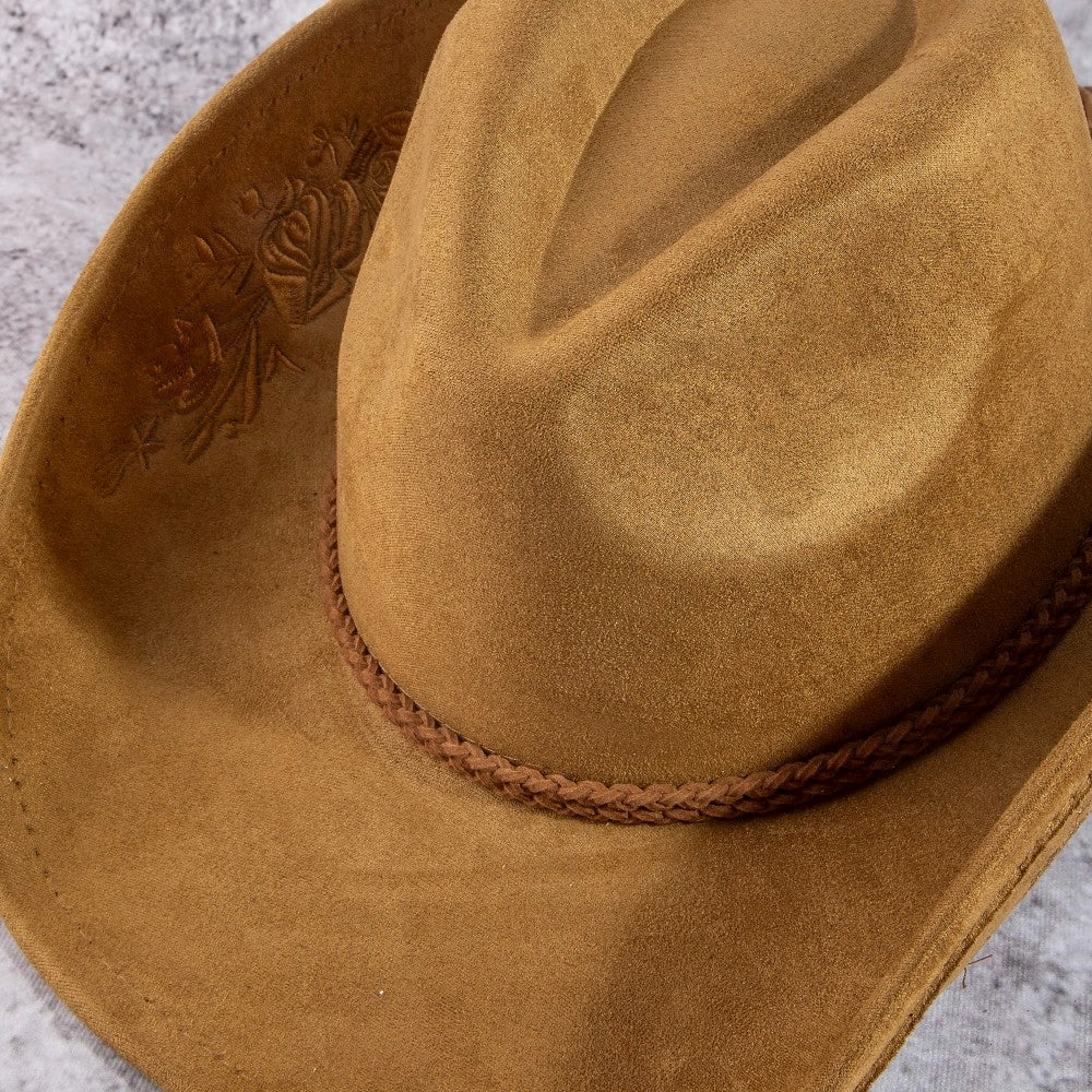 Rose Embroidered Braded Tassel Cowboy Hat | Various