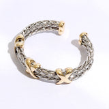 Braided Rope Bangle Bracelet | Silver/Gold