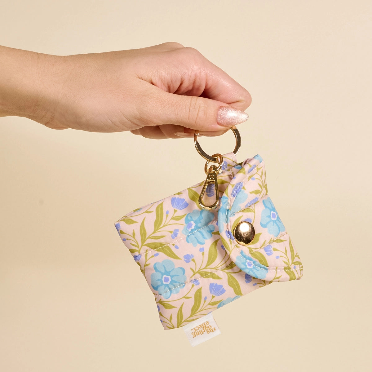 Puffy Earbud Case Keychain | Poppin' Petals Aqua