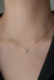 18k Dipped Rhinestone Pendant | Gold Necklace