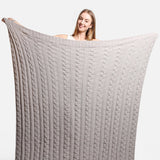 Comfy LUXE Braided Cable Knit Blanket | Grey