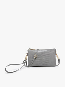 Riley Lizard Crossbody Bag | Grey