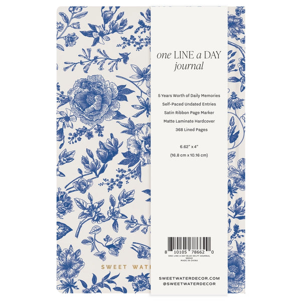 One Line A Day Journal | Blue Delft