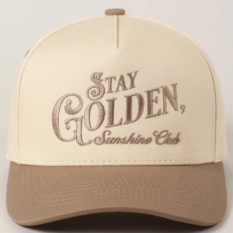 Stay Golden Trucker Cap | Beige