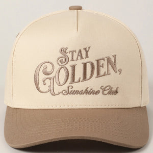 Stay Golden Trucker Cap | Beige