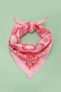 Paisley Silk Bandana Scarf | Pink/Red