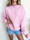 Bow Embossed Sweatshirt | Pink