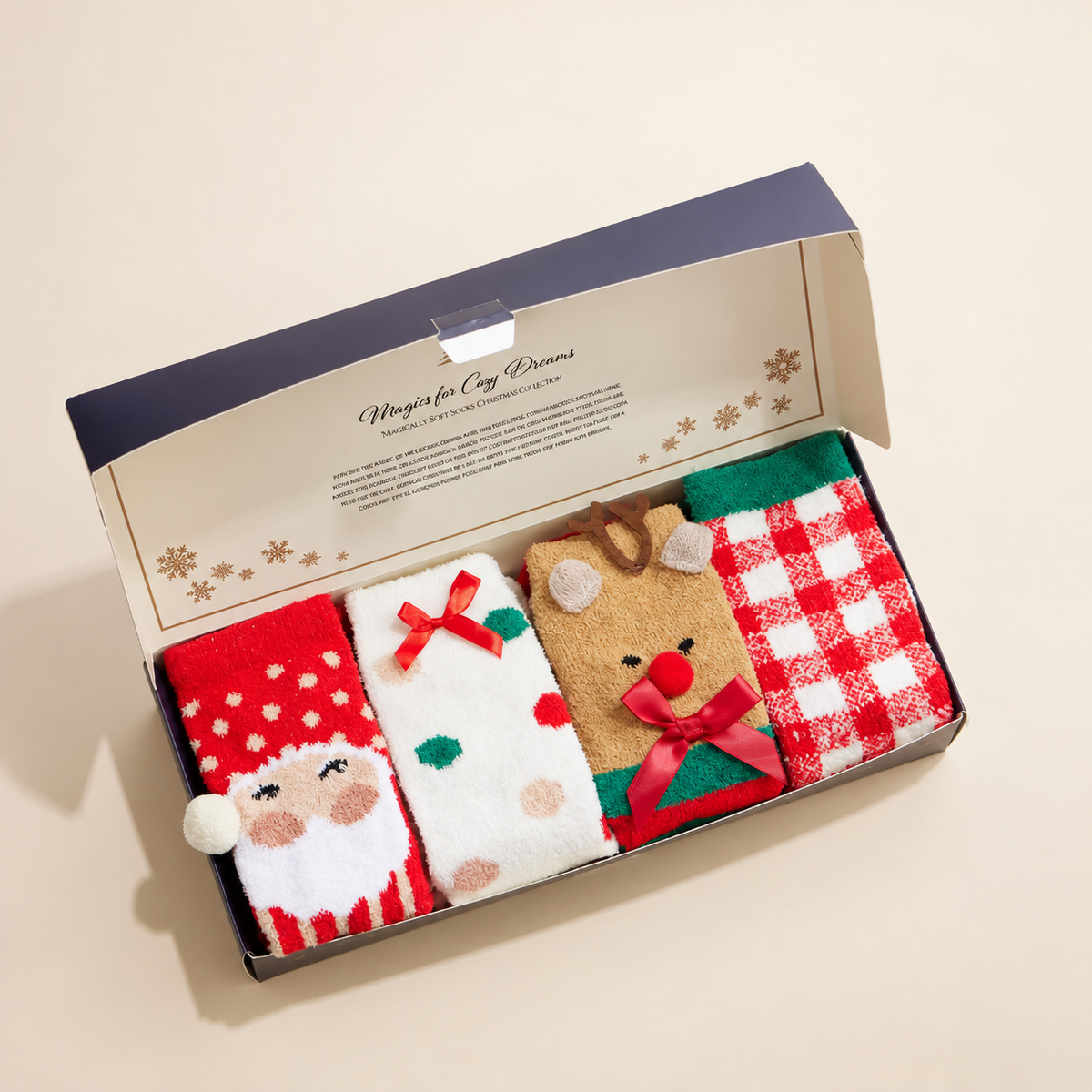 Santa Reindeer | Christmas Socks 4pk Bundle Set