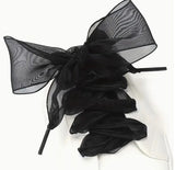 Satin Organza Shoe Laces | Black