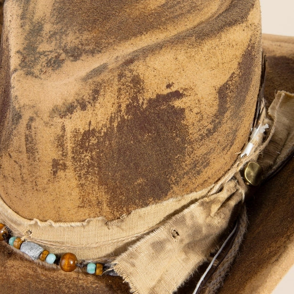 Distressed Western Cowboy Hat | Light Brown
