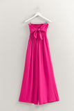 Tie Front Smocked Flowy Leg Jumpsuit | Raspberry