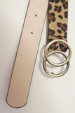 Double O Buckle Faux Leather Belt | Leopard