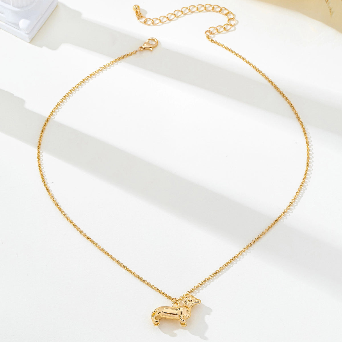 Dachshund Dog Pendant Necklace | Gold