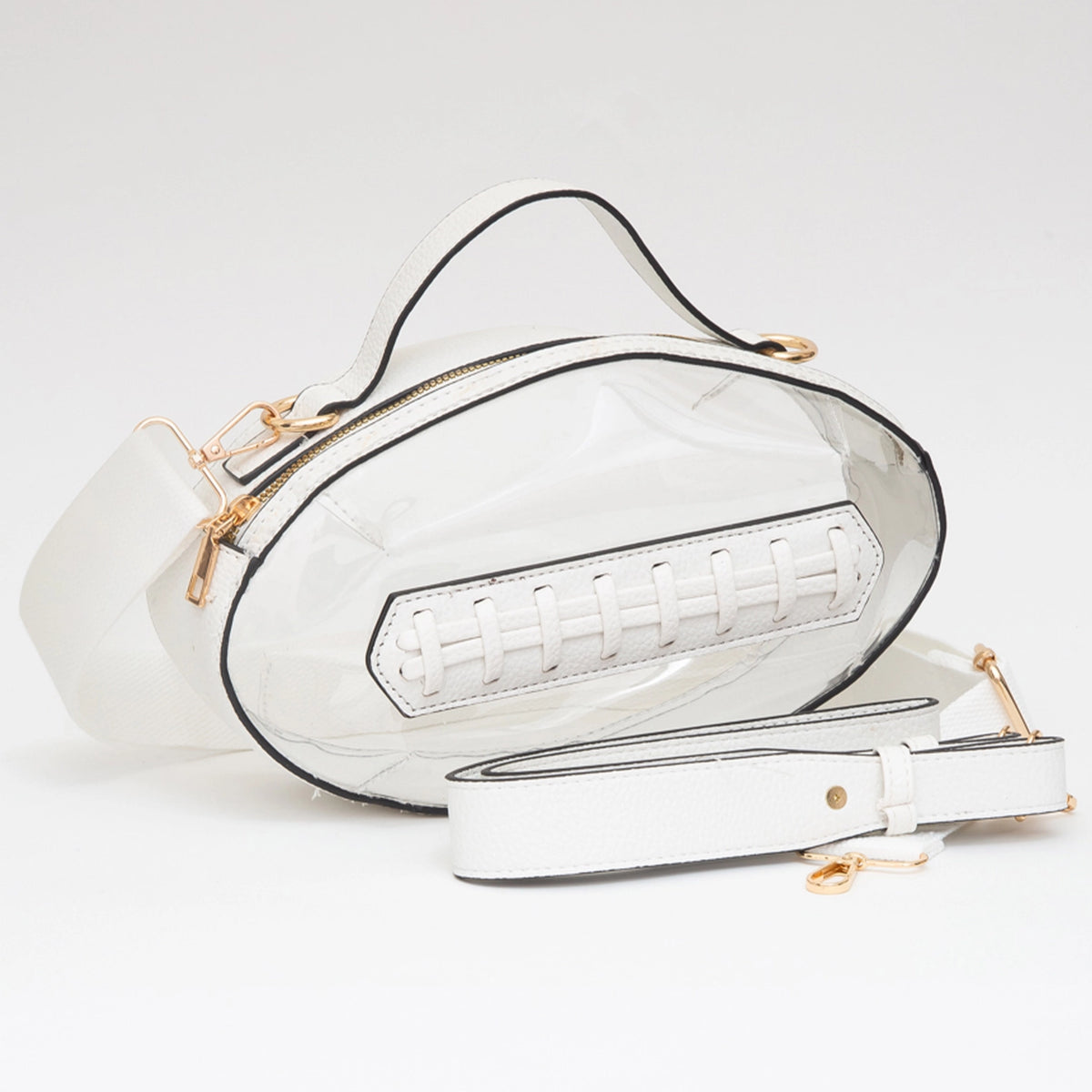 Game Day Football Clear Bag | White