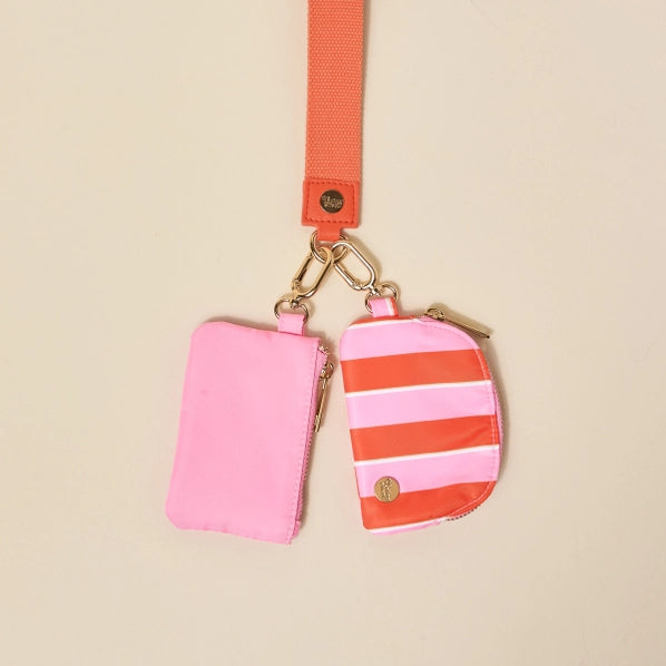 Dynamic Duo Wristlet Pouches | Sicily Stripes Pink