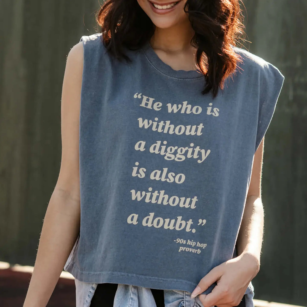 90s Diggity Hip Hop Muscle Tank | Vintage Blue