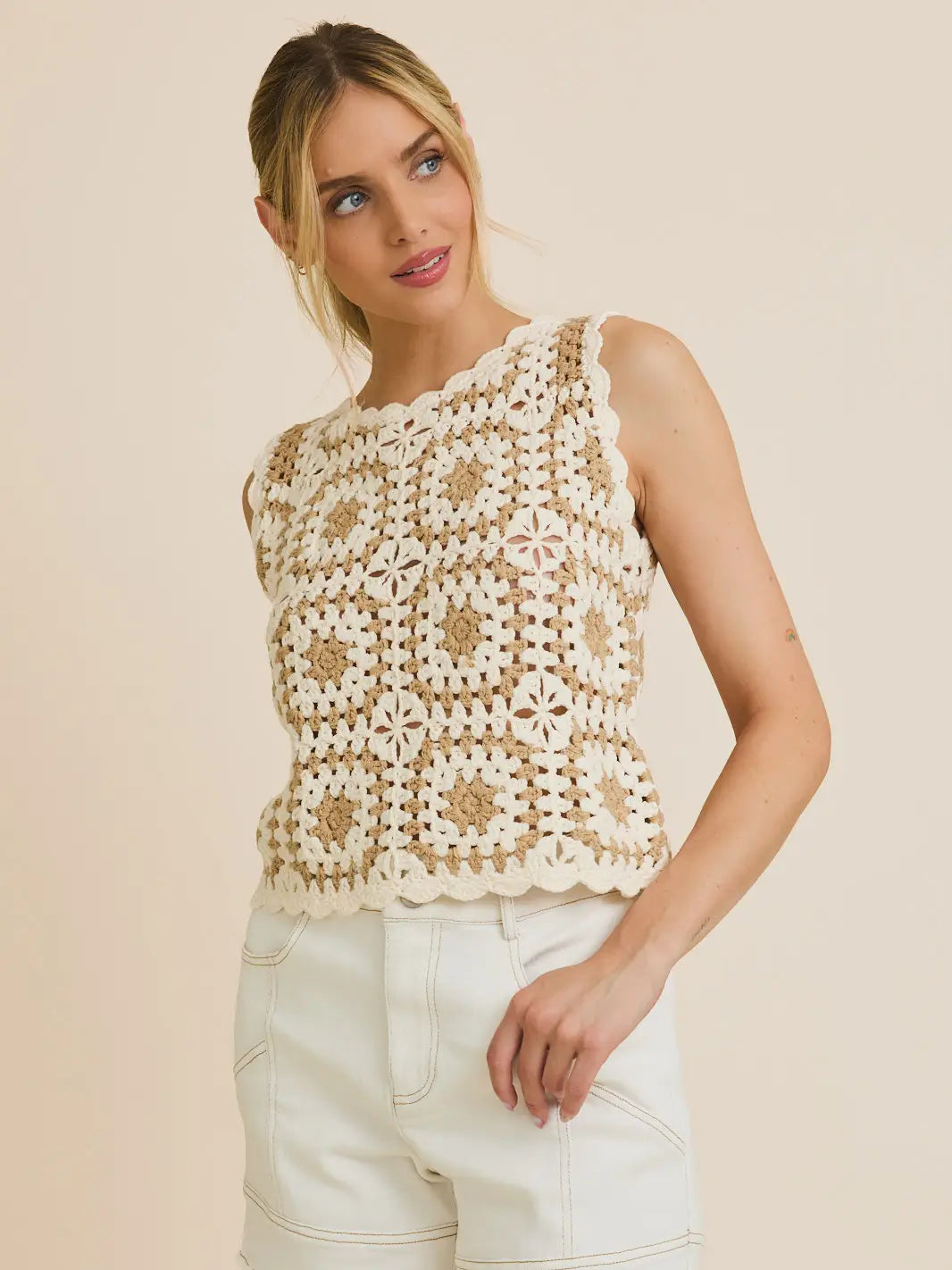 Crochet Tank Top | Taupe