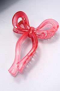 Acetate Bow Hair Claw | Ombre Red