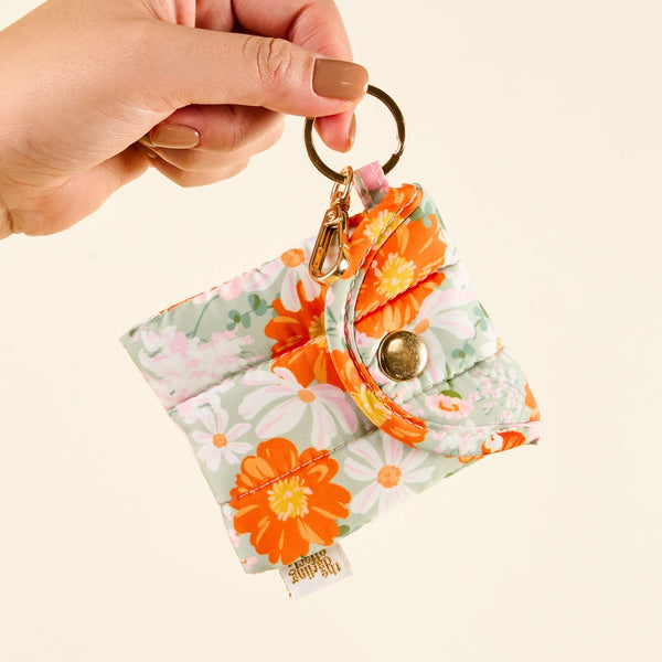 Puffy Earbud Case Keychain | Bouquet Beauty Sage