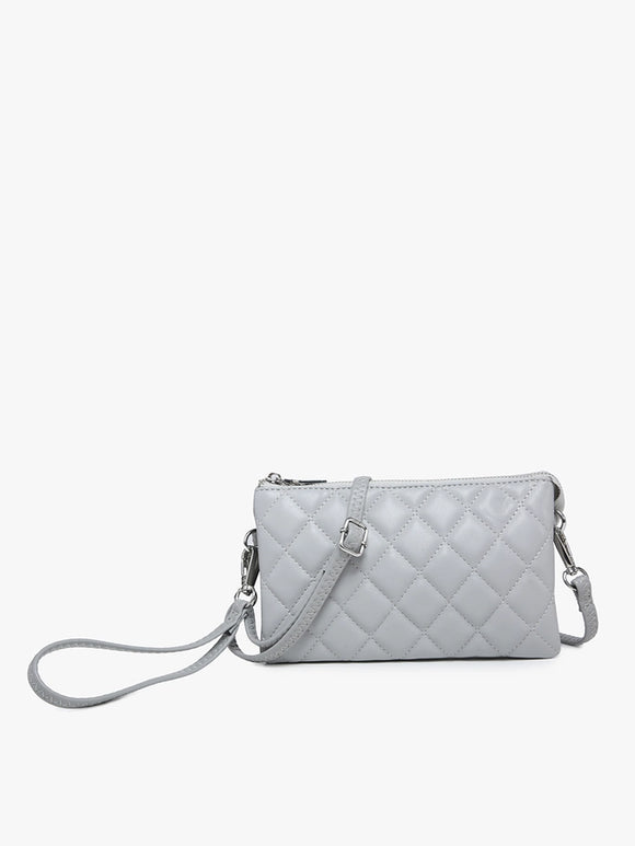 Riley Quilted Crossbody Bag | Grey