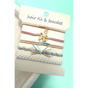 Boho Knot Hair Tie/Bracelet Set | Bow Multi