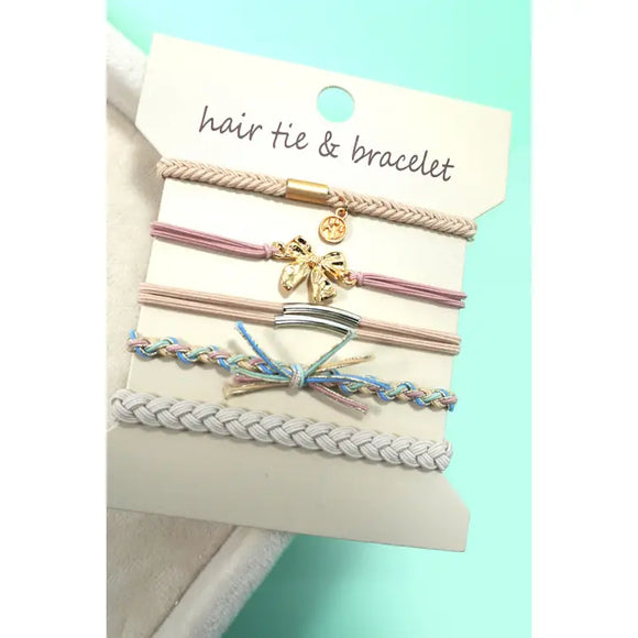 Boho Knot Hair Tie/Bracelet Set | Bow Multi