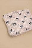 Bow Lamb Wool Cosmetic Bag