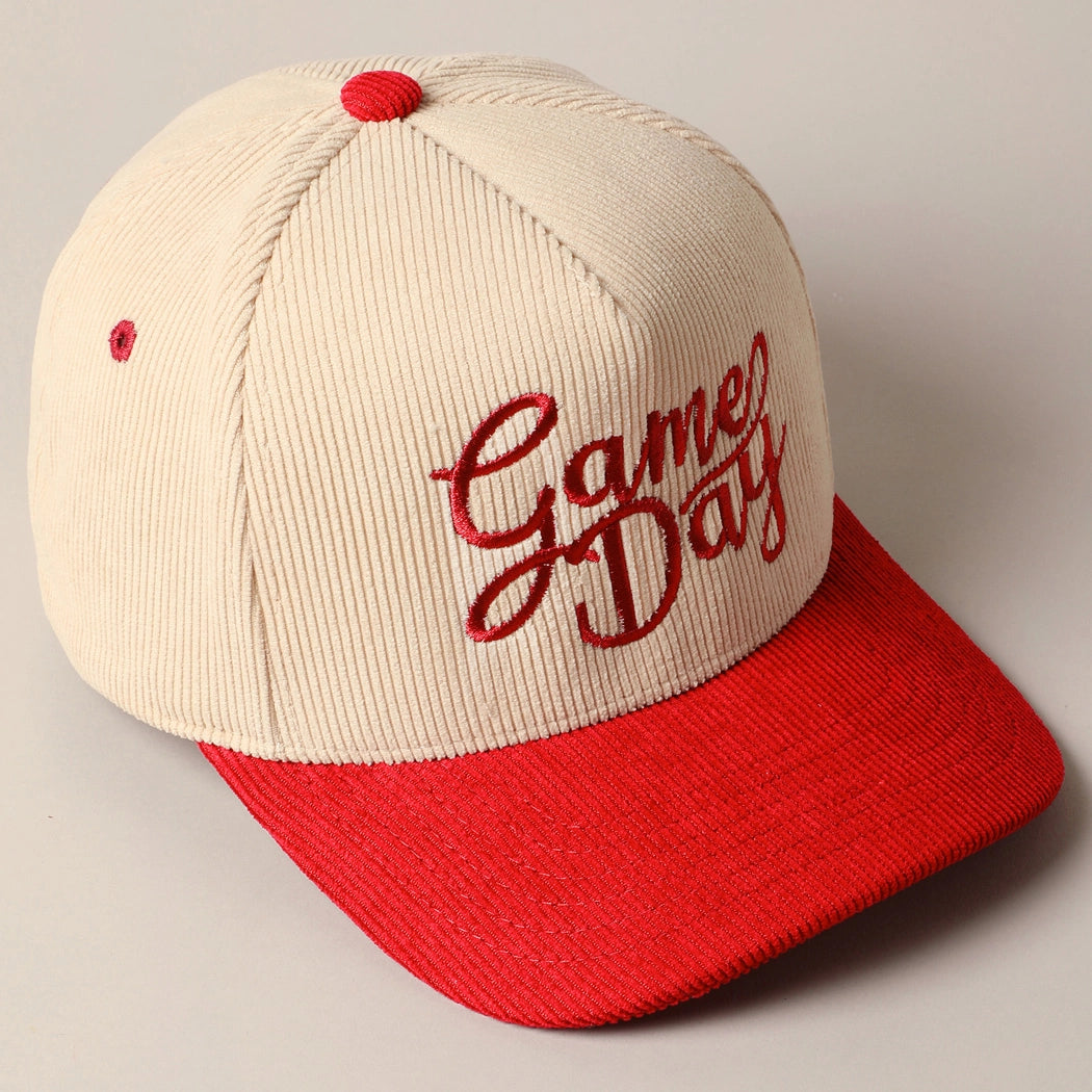 Game Day Corduroy Trucker Cap | Red