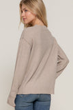 Mock Neck Raised Seam Sweater | Heather Khaki