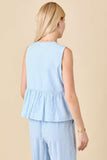 Bow Ribbon Tie Stripe Top | Blue