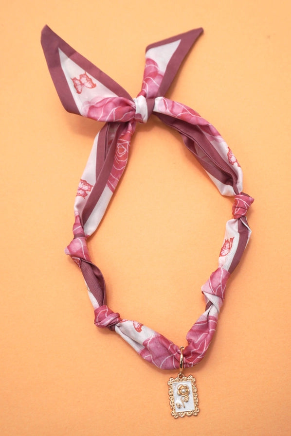 Handmade Scarf Necklace | Pink/Rose