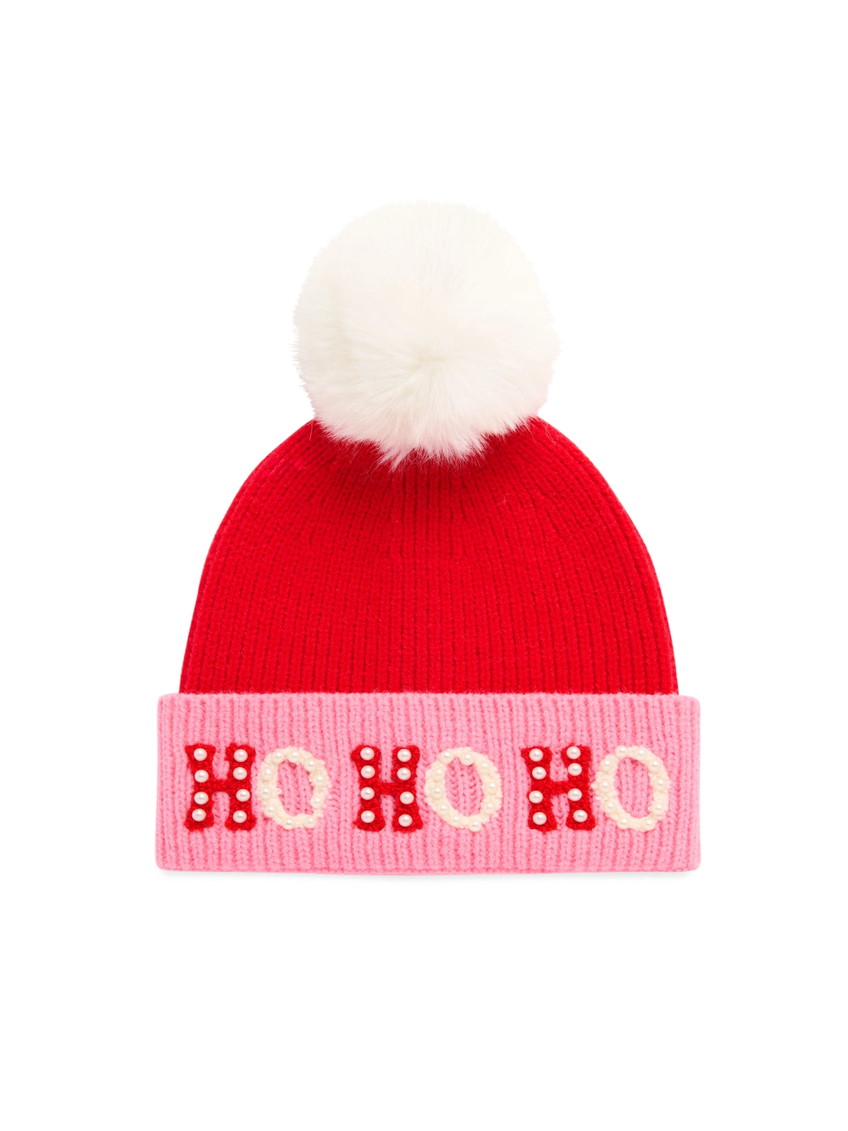 Ho Ho Ho Pom Beanie | Red/Pink