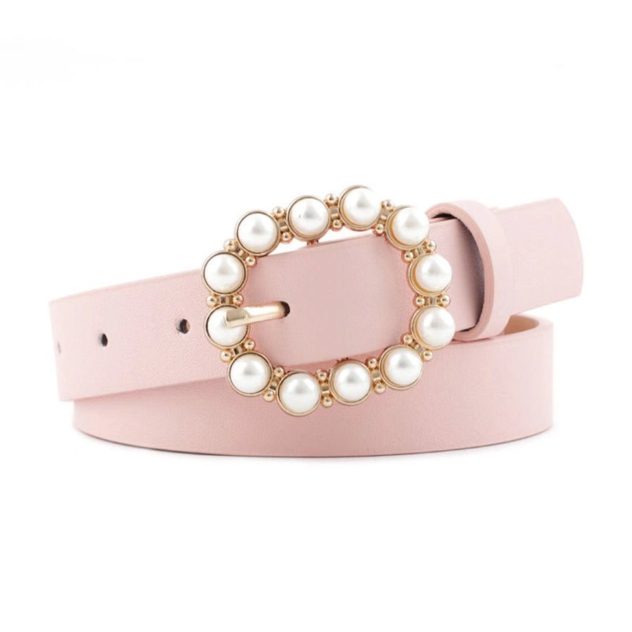 Faux Leather Pearl Buckle Belt | Various