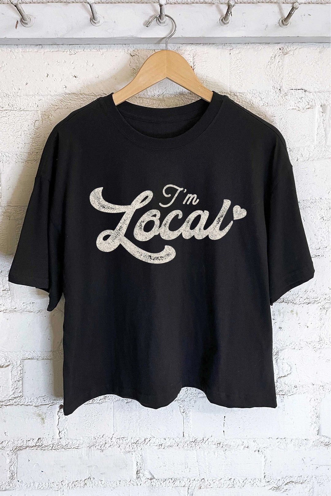 I'm Local Cropped Midi Tee | Black