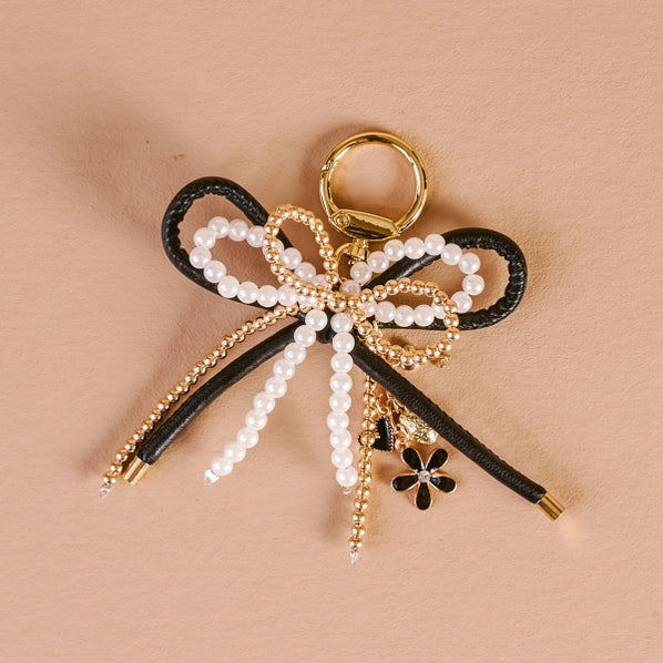Layered Bows Bag Charm | Luxe Black