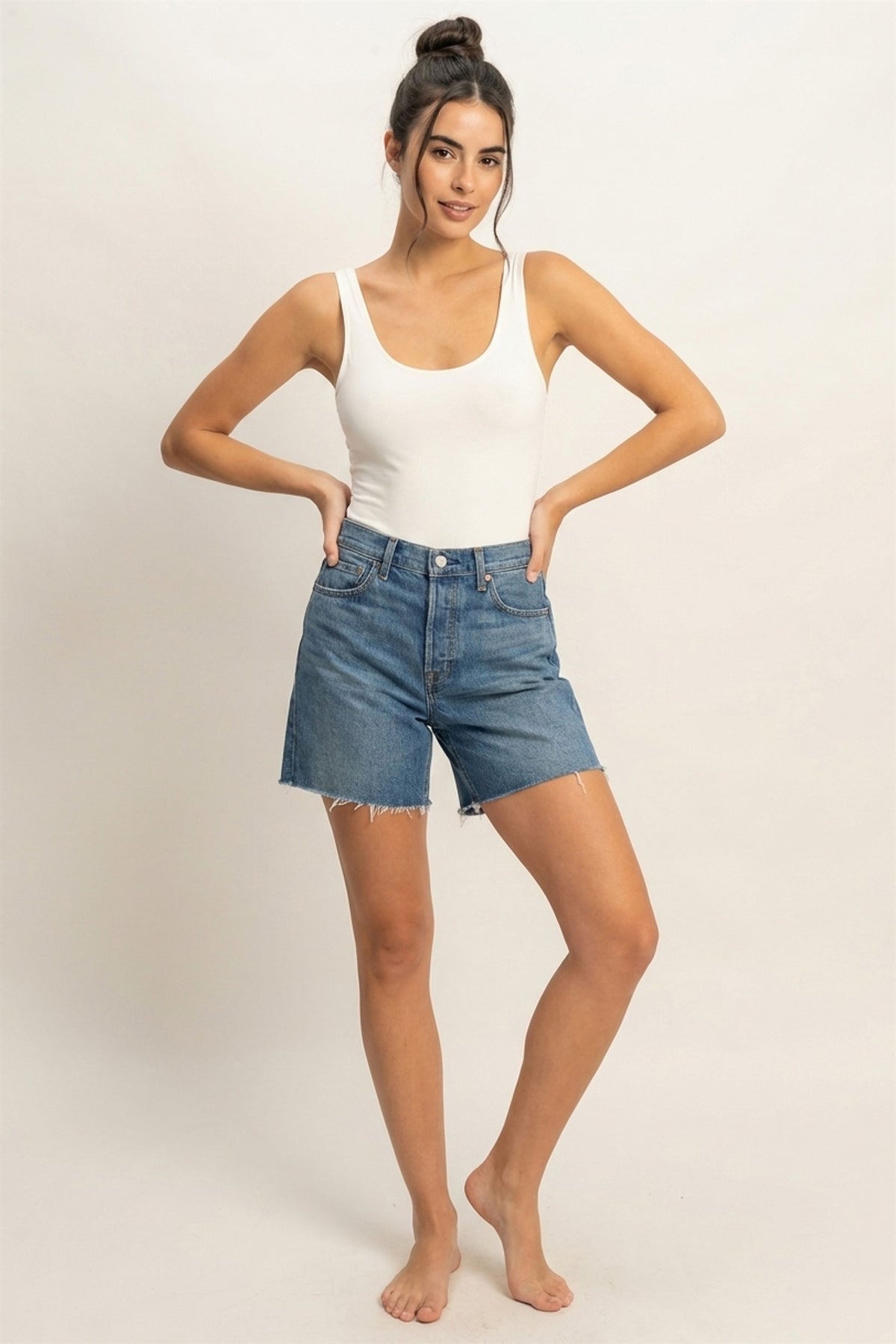 Scoop Neck Tank Bodysuit | Off White