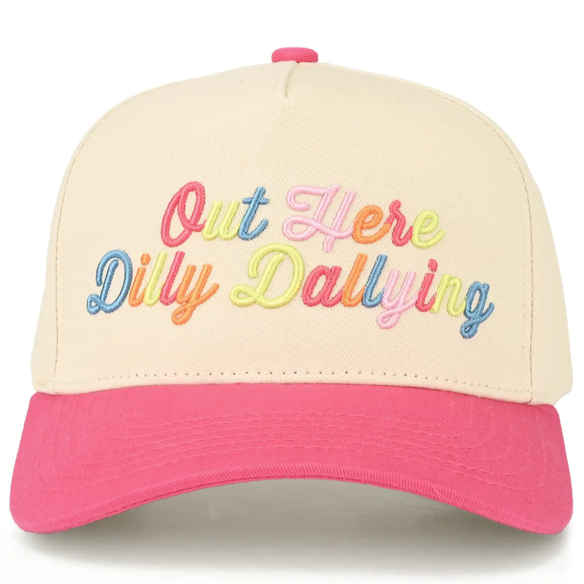 Out Here Dilly Dallying Trucker Cap | Pink