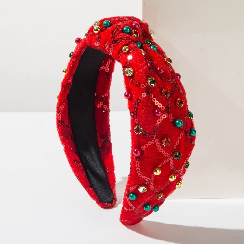 Embellished Sequin Christmas Knotted Headband | Various