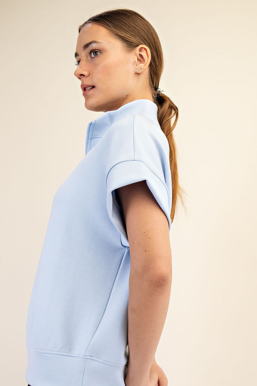 Scuba Luxe Quarter Zip Top+Pants Set | Frost